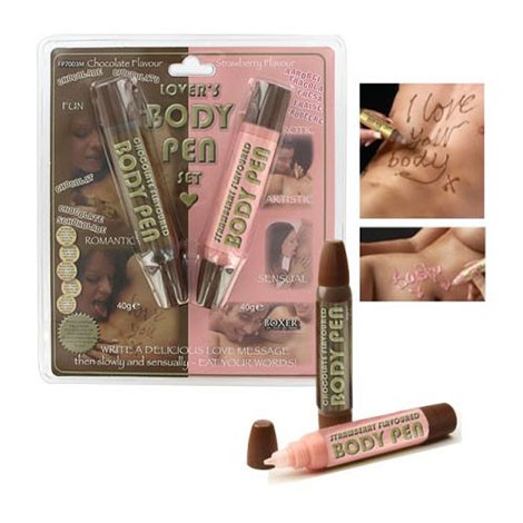 Canetas de Escrita Corporal Chocolate e Morango